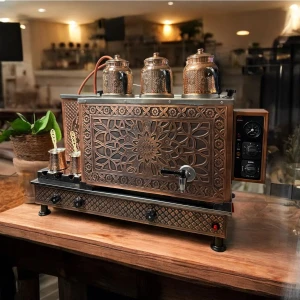 Copper Atelier Bakır Elektrikli ve Lpg Çay Kazanı 3 Demlik 35 Lt Kapasiteli