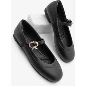 Kadın Tokalı Babet Meladi Siyah