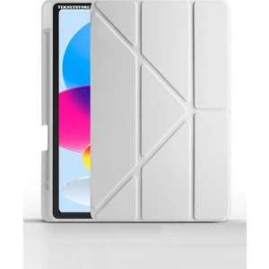 TEKNETSTORE Apple Ipad 10. Nesil 10.9 2022 Kılıf Kalem Bölmeli Trifolding Standlı Uyku Modlu Kapak