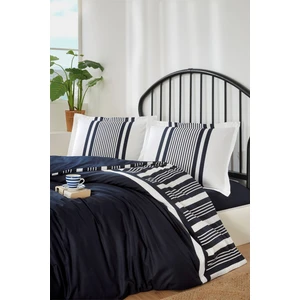 Wonder Lacivert Battal Boy King Size Lastikli Fitted Çarşaf Nevresim Takımı