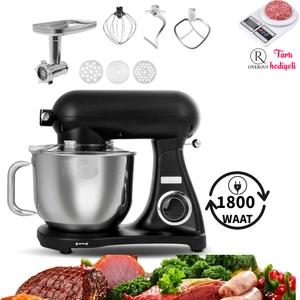 Döküm Gövde Kıyma Çekme Hamur Yoğurma 1800W 6,2 Lt Hacim Premium Mutfak Şefi +Mutfak Tartısı