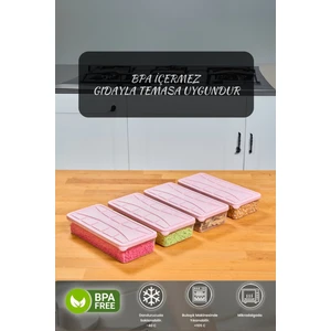 Saklama Kabı Sızdırmaz Kapak 4 Adet 1.1 Lt Pudra Dondurucu,erzak Kabı