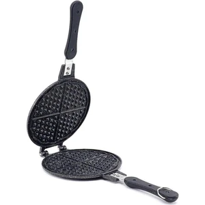 Lüks Döküm Waffle Makinesi - Bakalit ( Plastik ) Saplı Ocak Üstü Waffle Tavası