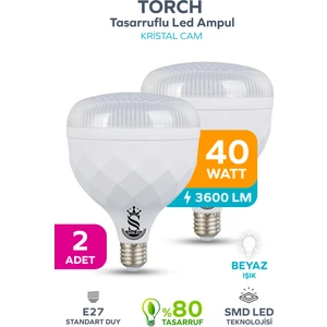 40W Kristal Tasarruflu E27 Beyaz Işık Torch LED Ampul