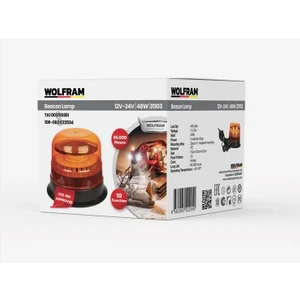 LED Tepe Döner Ikaz Lambası Cıvata+Vantuz ve Mıknatıs Bağlantılı 10 Fonksiyon 12/24V E-Belgeli 48W