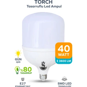 40W Tasarruflu E27 Gün Işığı Torch LED Ampul-1 Adet