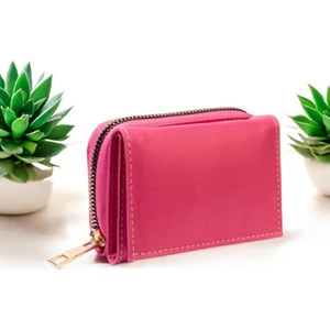 Kadın Fermuarlı Çıtçıtlı Bozuk Para Bölmeli Pembe Kalın Cüzdan Kartlık Aksesuar,yılbaşı Hediyesi