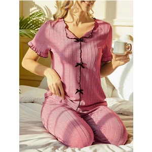Bella Notte Mevsimlik Fiyonk Detaylı Pamuklu Pijama Takımı
