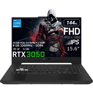 Tuf Gaming F15 FX507ZC4-HN363 Intel Core I5-12500H 8gb GB 512GB SSD Rtx 3050 (95W) Freedos 15.6" 144Hz IPS Panel Fhd Taşınabilir Bilgisayar