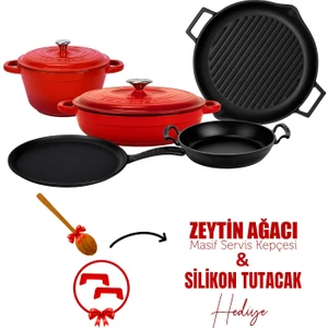 Döküm 5x Trendy Serisi 8 Parça Tencere & Tava Seti