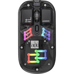 KM16 1600 Dpı Sessiz Transparan Yapılı Rgb Kablosuz Ofis Mouse