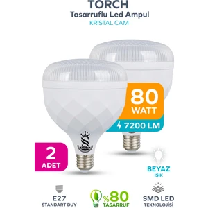 80W Kristal Tasarruflu E27 Beyaz Işık Torch LED Ampul