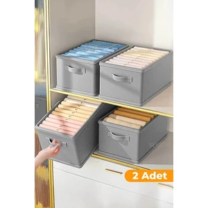 2 Adet - Katlanabilir Kıyafet Saklama Kutusu 45 x 25 x 20 cm
