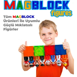 Manyetik Figür Oyuncak - 8 Adet Figür - Magblock - Tüm Markalarla Uyumlu