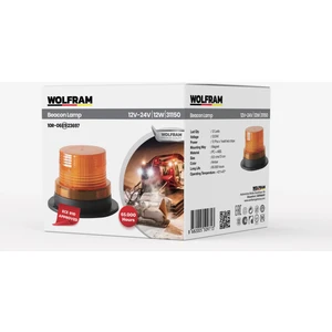 LED Tepe Döner Ikaz Lambası 1 Fonksiyon 12V/24V E-Belgeli 12W
