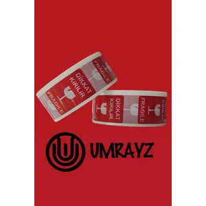 6 Adet Dikkat Kırılır Etiketli Bant 45 mm x 100 m Hotmelt Koli Bandı