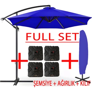 Gunbo Home Full Set 3 mt 8 Kaburga Full Demir 21 kg Bahçe Şemsiyesi Havuz Şemsiyesi, Teras Şemsiyesi, Büyük Şemsiye, Yandan Kollu Şemsiye, Parasol