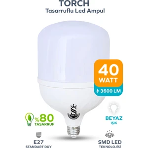 40W Tasarruflu E27 Beyaz Renk Torch Led Ampul