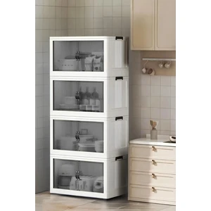 Kitchen Life 4'lü Portatif Istiflenebilir Organizer Dolap  - Saklama Kutusu Sepet