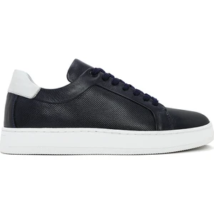Erkek Lacivert Bağcıklı Deri Sneaker 25SFD750918
