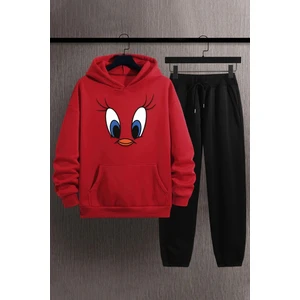 Uygun Tarz Unisex Tweety Baskılı Eşofman Takımı
