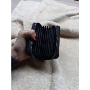 Akordiyon Cüzdan Kartlık Unisex (Içi Kumaşlı Hakiki Deri)