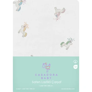 Casadora Baby Astra 100% Pamuk Saten Lastikli Bebek/çocuk Çarşafı - 100 x 200 cm