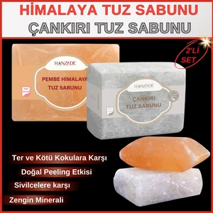 Hanzade Bitkisel Çankırı Tuz Sabunu - Himalaya Tuz Sabunu 2'li Set 350 gr