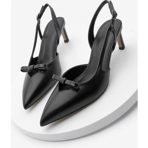 Kadın Stiletto Sivri Burun Fiyonklu Topuklu Ayakkabı Forve