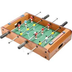 Ahşap Langırt 4 Kol-12 Figürlü Masa Maçı-Football Masa Oyunu - Ayaksız Ahşap Langırt Kahverengi