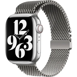 Apple Watch 40MM Kordon Titanyum Kelebek Klipsli Milano Loop 121