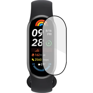 Xiaomi Smart Band 9 Için Tam Kaplayan Kavisli Ekran Koruyucu 3D Pet Film - Siyah AL3385