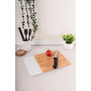 Cam Kesme Tahtası, Temperli Isıya Kırılmaya Dayanıklı Cam Kesim Panosu Ahşap Desen 25 x 35  cm
