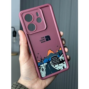 M.TK Moveteck Xiaomi Redmi Note 14 Kılıf Yumuşak Kalın Kenarlı Mountai Dağ Kuşu Desenli 3D Kamera Korumalı Lansman Silikon Kapak
