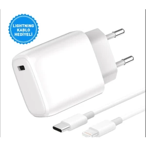 Smarty Pd 25 W Type-C To Lightning Kablolu Seyahat Şarj Adaptörü Beyaz (iPhone Modelleri İçin Uygundur.)