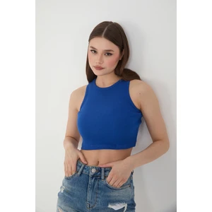 Halter Yaka Fitilli Askılı Crop Atlet Bluz