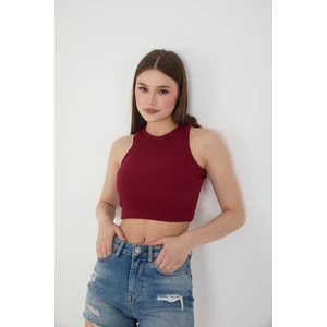 Halter Yaka Fitilli Askılı Crop Atlet Bluz