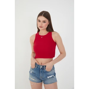Halter Yaka Fitilli Askılı Crop Atlet Bluz