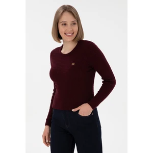 U.S. Polo Assn. Kadın Koyu Bordo Kazak /triko 50312922-VR175