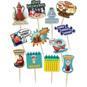 Patladı Gitti 12 Adet Ramazan Bayramı Konuşma Balonu Esprili Fotoğraf Çekilme Çubukları Dini Islami Bayram Süsü