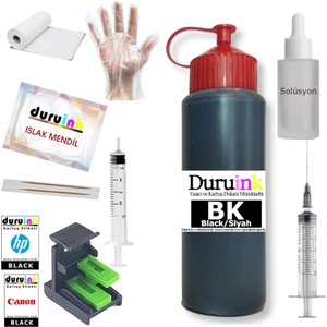 Duruınk Canon E414/E404/E484/E474 Yazıcı Uyumlu Kartuş Dolum Seti Siyah 500ML