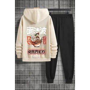 Uygun Tarz Unisex Ramen Baskılı Eşofman Takımı