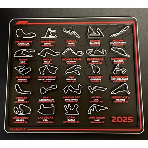 F1 2025 Formula 1 Takvim ve Pist Haritası – 3D Dekoratif Set
