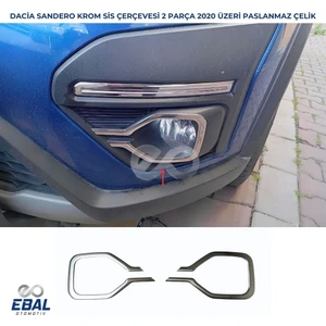 Ebal Oto Dacia Sandero Stepway Krom Sis Farı Çerçeve 2 Parça 2020 ve Üzeri Paslanmaz Çelik