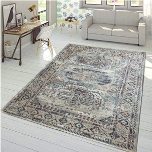 Modern Şönil Eskitme Desenli Dokuma Taban Dekoratif Halı Kilim Yolluk Dijital Baskı Halı Yıkanabilir