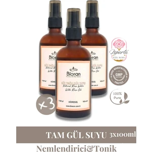 Gül Yağlı Gül Suyu Seti (3 x 100 ml) - Cam Şişede Saf Isparta Gülü ile Doğal Cilt Bakımı