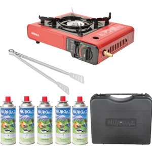 Portatif Ocak Ng 501 + Taşıma Çantası + 5 Adet 220GR Ocak Kartuşu + Izgara Maşası