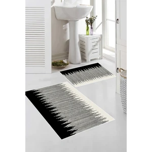 Rovigo Home Dijital Baskı  Modern Banyo Halısı Ikili Banyo Paspası RVG5-FNL421  100 x 60+60 x 50  cm