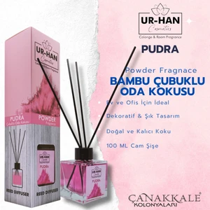 UR-HAN Cosmetics Pudra Bambu Çubuklu Oda Kokusu 100 ml Cam Şişe