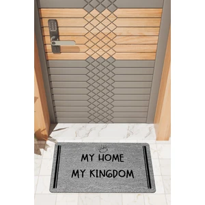 Rug Mood Modern Dijtal Baskı Gri My Home My Kingdom Kapı Önü Paspası